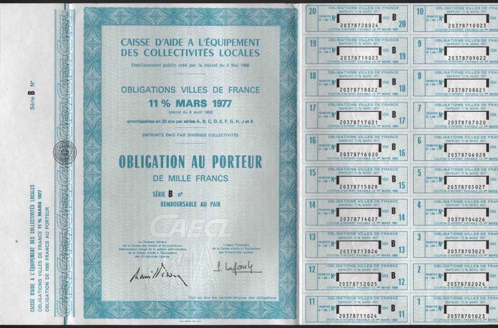 Образец SPECIMEN Франция 1977 Помощь фонду местных 