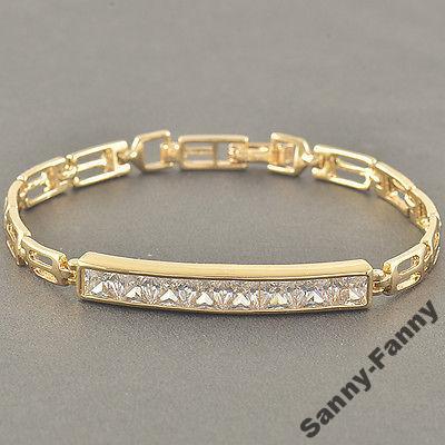 Браслет с куб цирконами. Real Gold Filled 14К