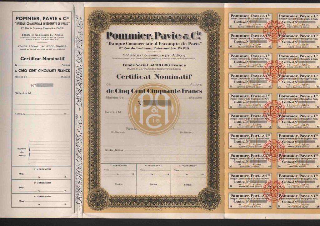 Образец SPECIMEN Франция Банк Париж