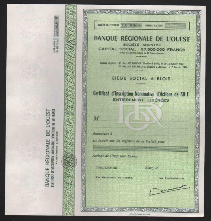 Образец SPECIMEN Региональный Банк Запада 2 