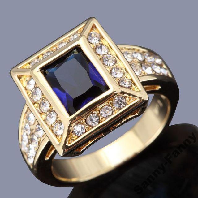 Перстень с сапфиром. Real Gold Filled 14 К