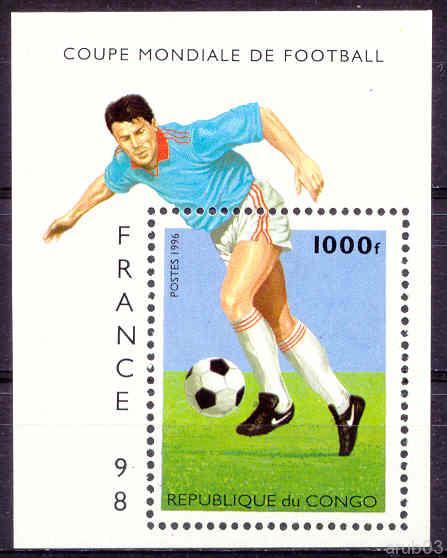 Конго 1996 спорт футбол Франция 96 1блок 