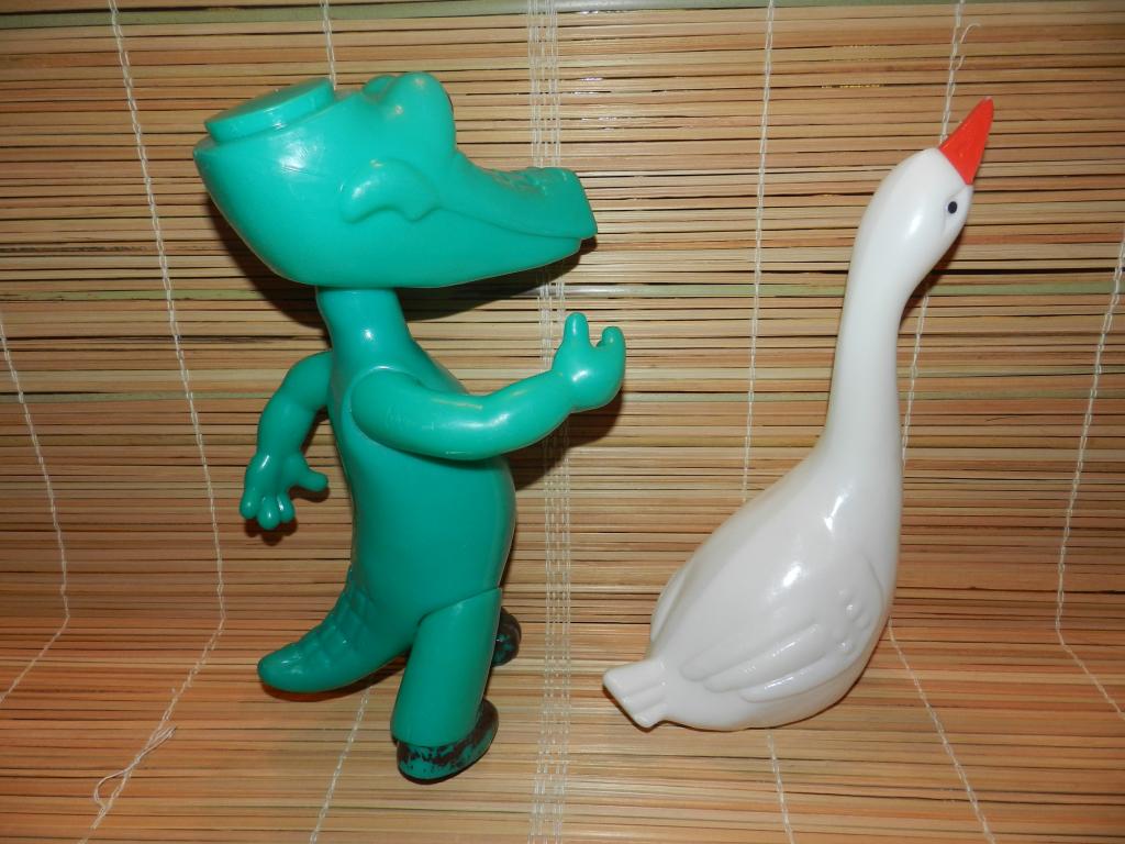 КРОКОДИЛ ГЕНА Выс.37см. ГУСЬ Большой. ПЕРСОНАЖИ 2 шт. Игрушки СССР 1970гг