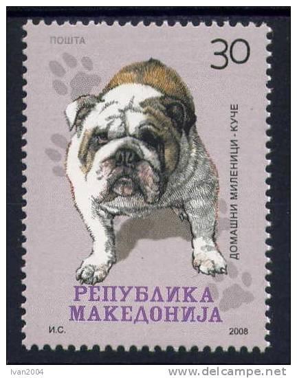 Македония 2008 Собаки Английский бульдог Фауна 1м** угловые поля