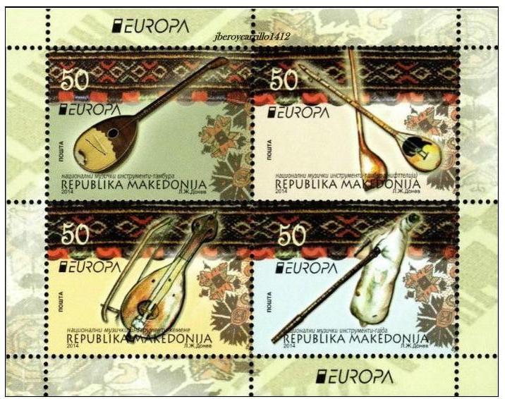 Македония 2014 Музыкальные инструменты Европа СЕПТ м/л**