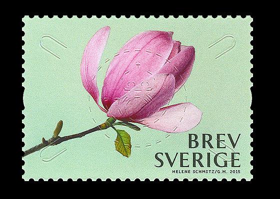 Швеция 2015 Магнолия Цветы Флора 1м** номинал = 22.00 SEK