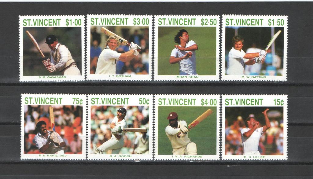 Сент Винсент 1988г. Спорт. Крикет. Чистые, MNH.