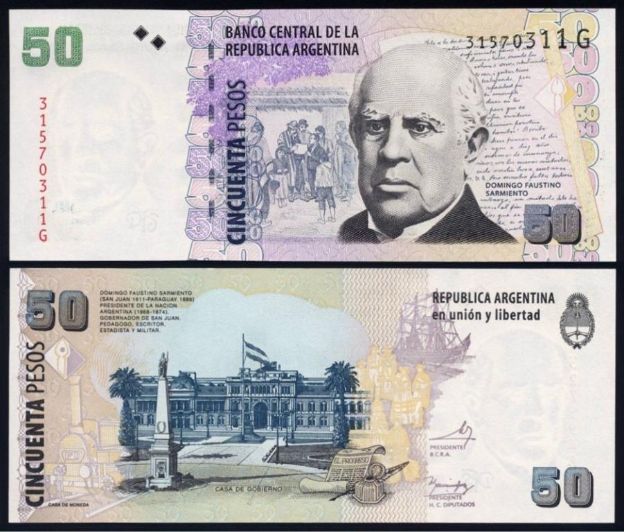Аргентина 50 песо 2013 Литера G P-356 UNC