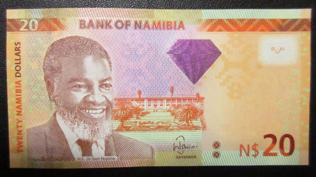 Намибия 20 долларов  2013 г.  UNC  Р. 12b