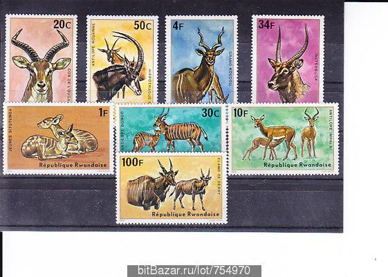 Руанда,1975,Ми-673-80**Фауна:антилопы