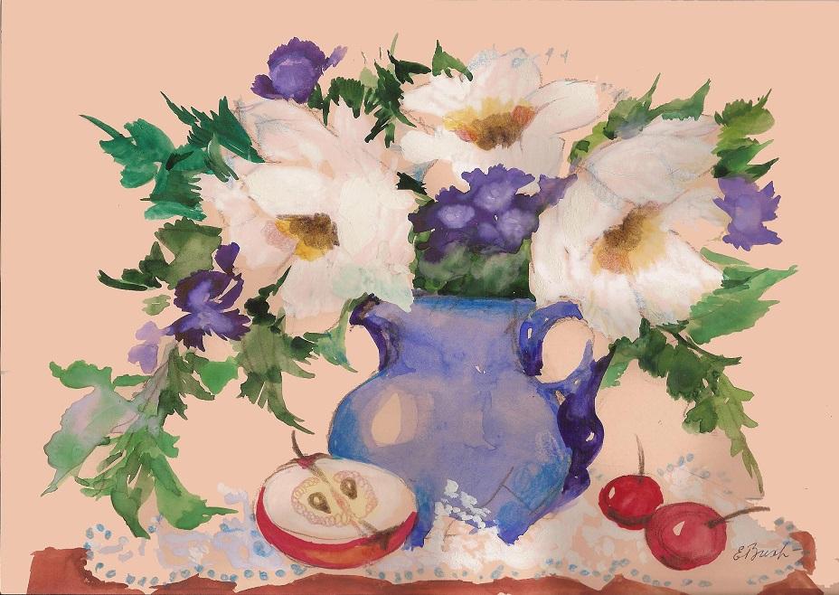 Букет. Натюрморт с фруктами. Автор - член Союза Художников РФ