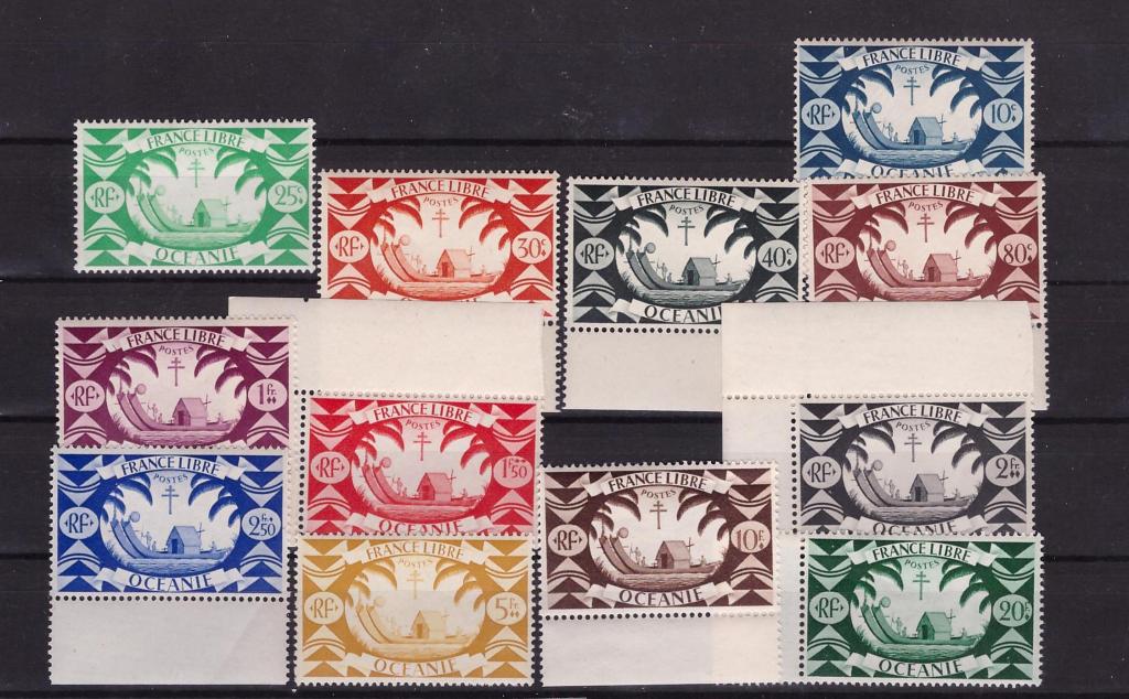 Французская Океания, 1942, № 168-176,178-180, € 12,7,  MNH