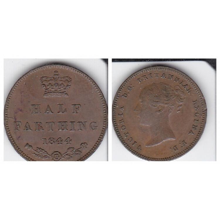 Виктория. Пол фартинга 1844г.