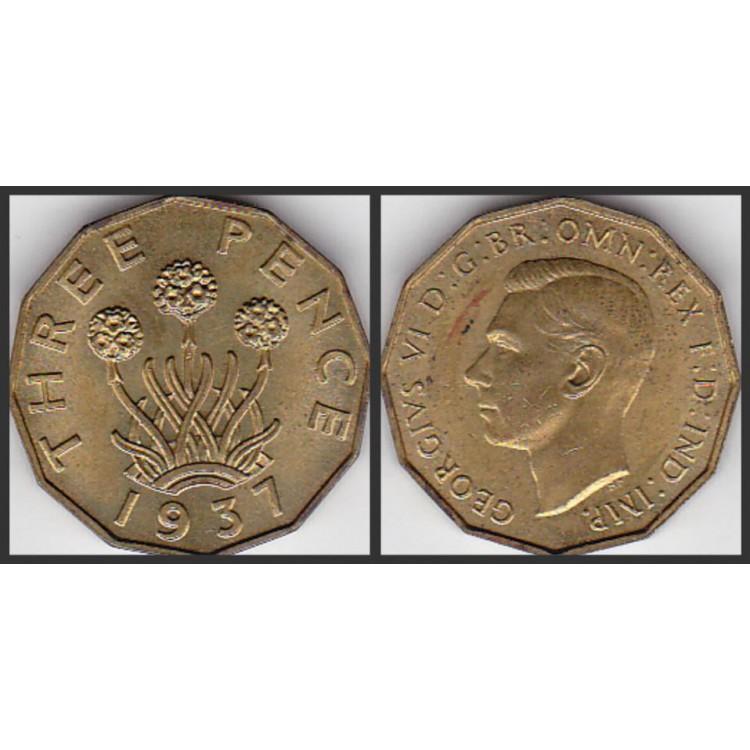 Георг VI. 3 пенса 1937г