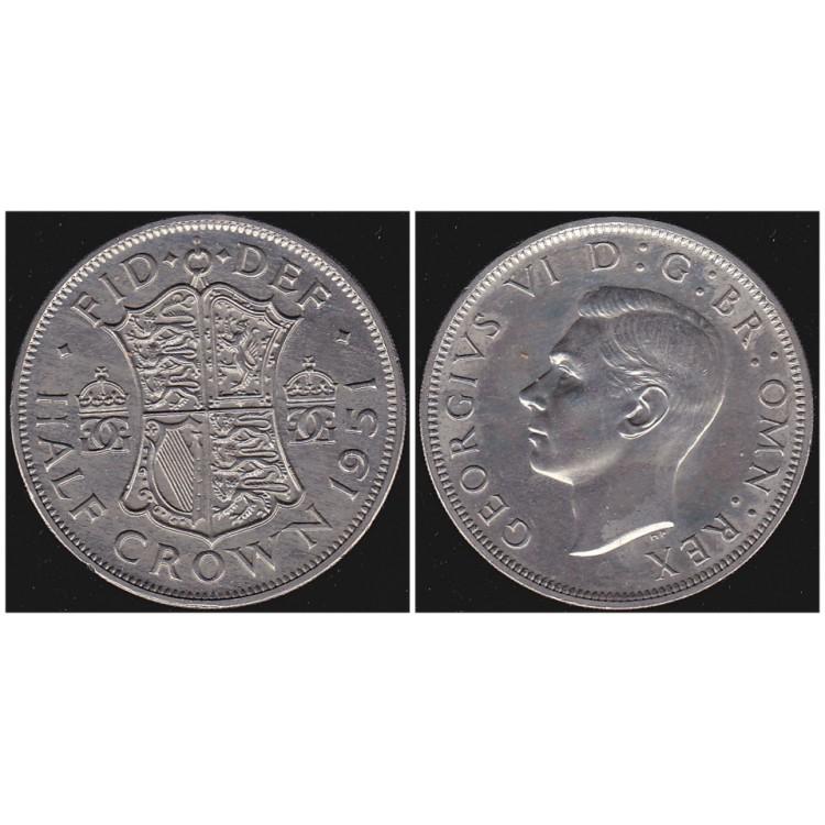Георг VI. Пол кроны 1951г.