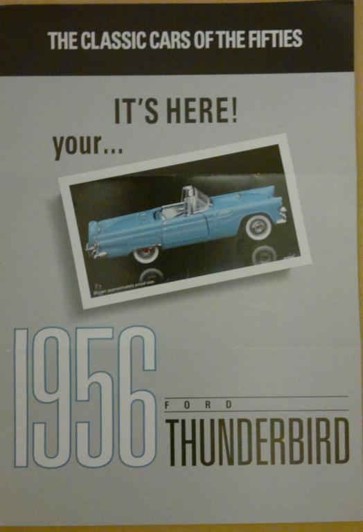 Брошюра на 1956 Ford Thunderbird Franklin mint 1/43 оригинал