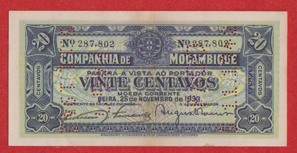 Мозамбик (Португалия, колония), 20 сентаво, 1933, aUNC
