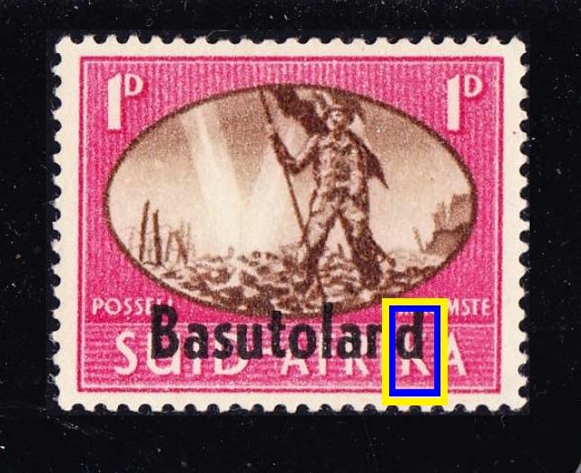 выпуск VICTORY 1945 надпечатка BASUTOLAND/Suid 1d*