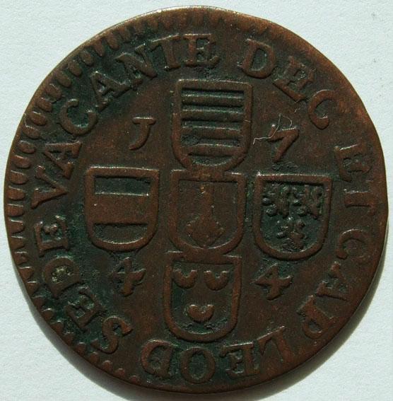 Лиард 1744 епископство Льеж sede vacante
