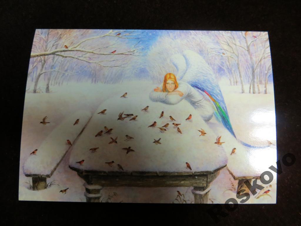 открытка питерские коты * Ангел с птичками 10*14,5 