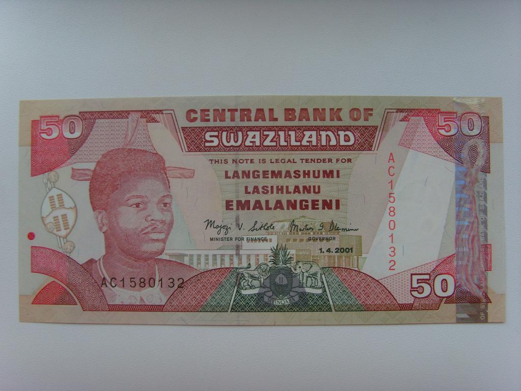 СВАЗИЛЕНД  50  эмалангени  2001г.  UNC