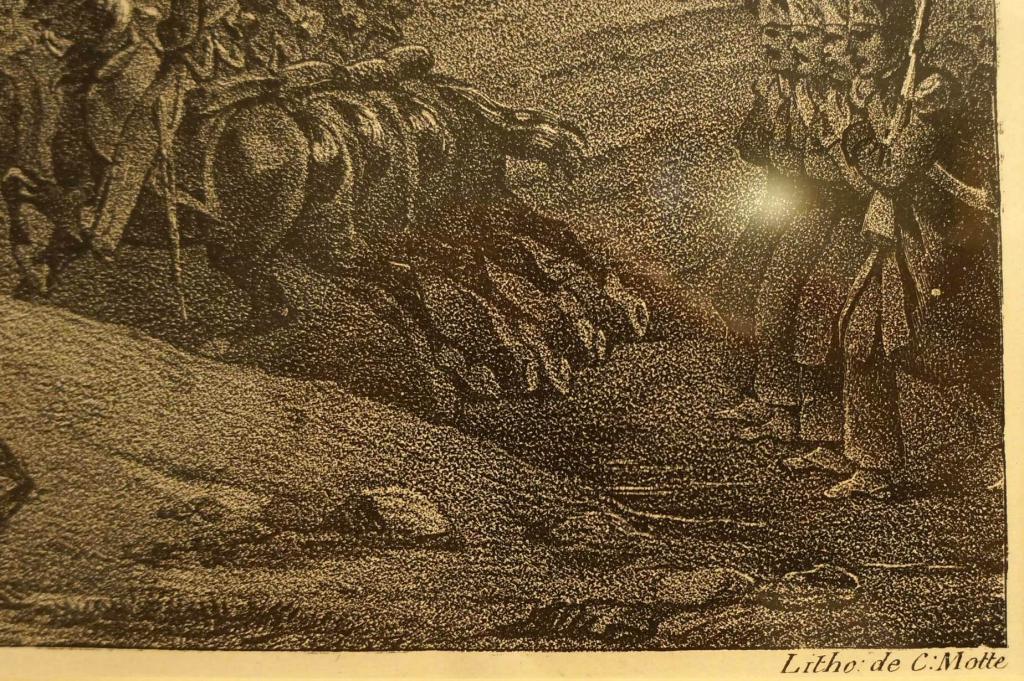 Литография "Сражение при Монторо 1814 год", гравюра 1820-х годов, Наполеон Бонапарт