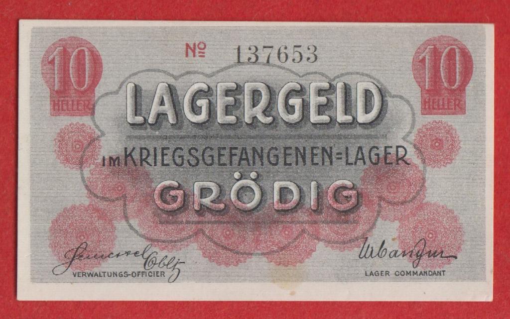 Австрия (Австро-Венгия), лагерь военнопленных Grodig, 10 геллеров, 1914, UNC