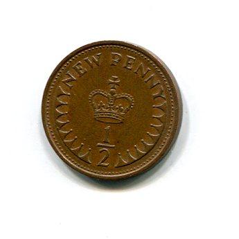 Великобритания  1/2 нового пенни 1971г.