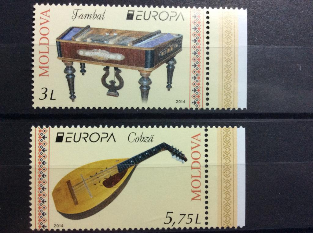 Молдавия. EUROPA CEPT. Музыкальные инструменты. 2 марки