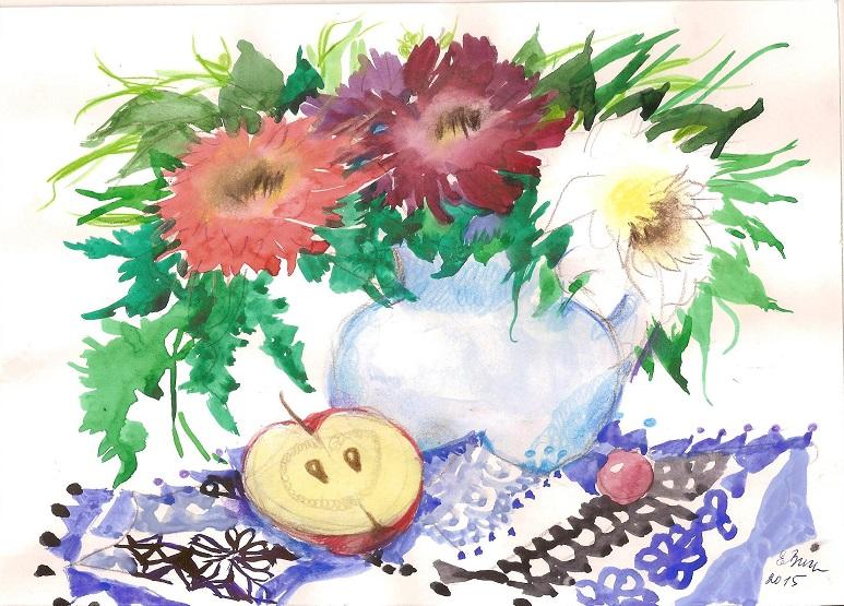 Цветы. Букет. Натюрморт. Фрукты. Автор - член Союза Художников РФ