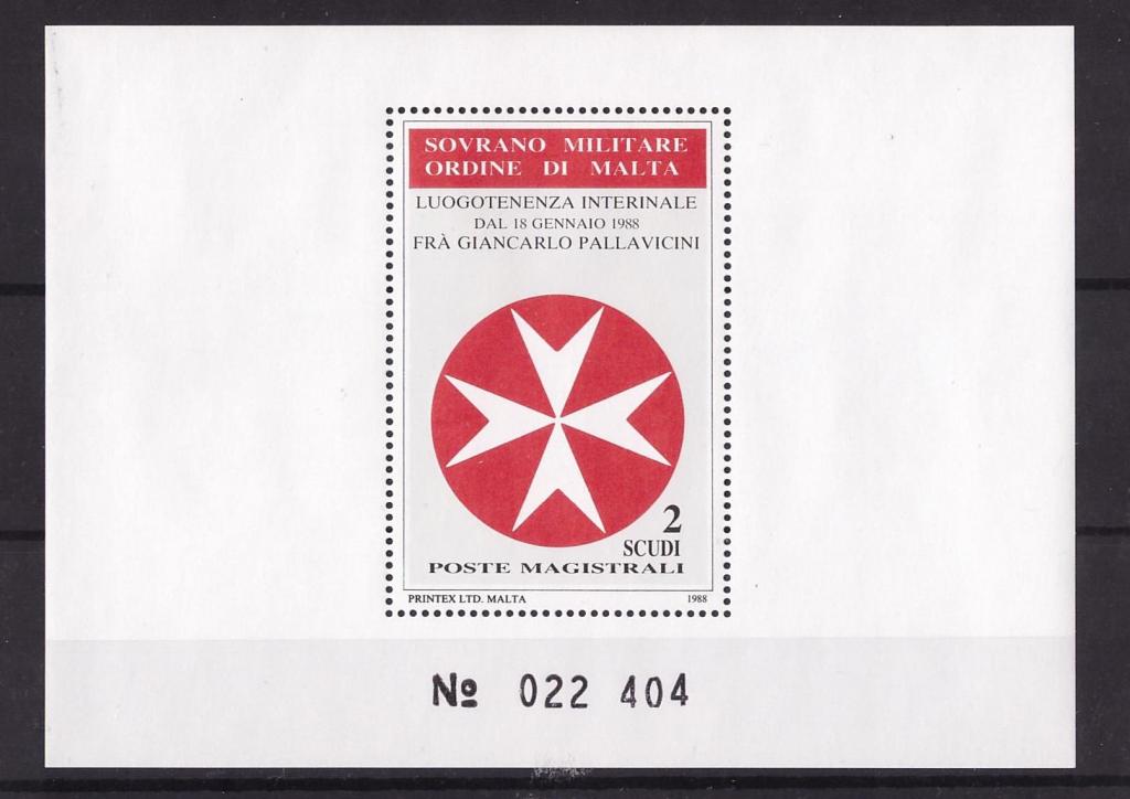 Суверенный военный Мальтийский орден, 1988, № блок 24, € 4, (Sassone), MNH,  полн.