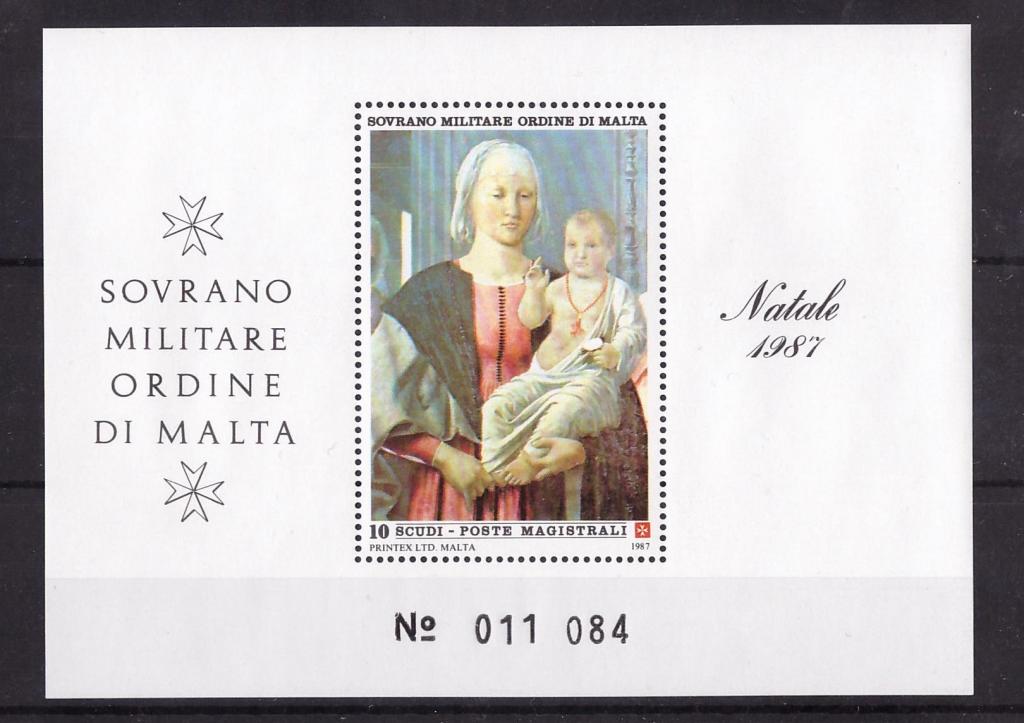 Суверенный военный Мальтийский орден, 1987, № блок 23, € 10, (Sassone), MNH,  полн.