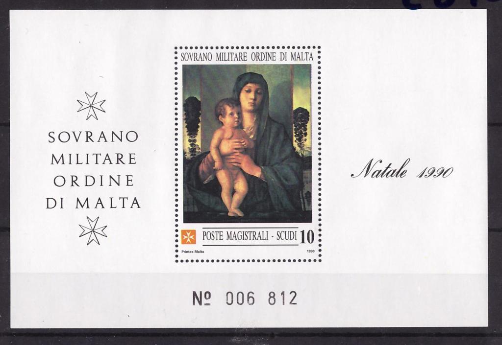 Суверенный военный Мальтийский орден, 1990, № блок 30, € 7, (Sassone), MNH,  полн.