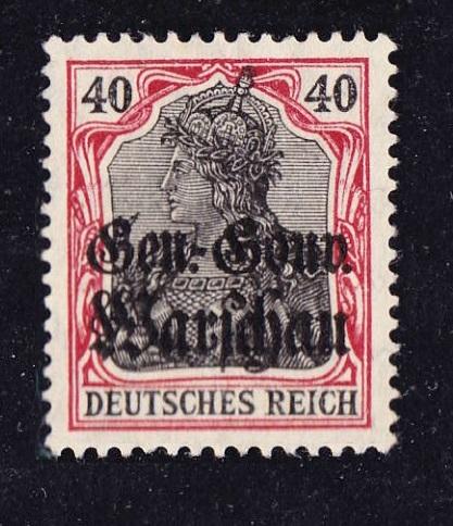 WWI oккупaция Gen-Gouv Warshau 1916 40(Pfg)*
