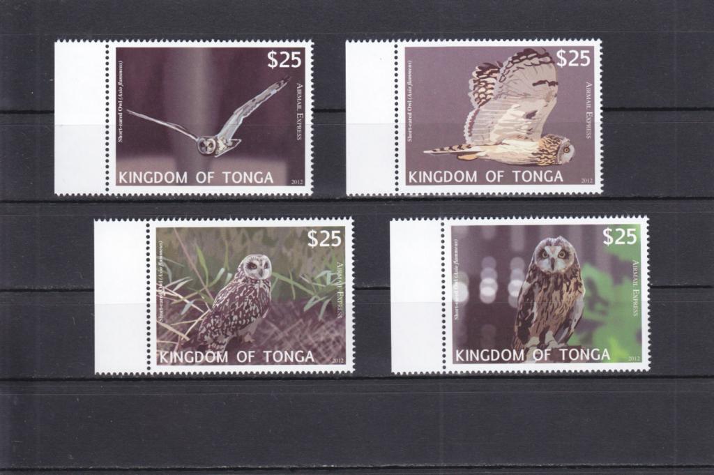 TONGA  ТОНГА  Фауна   Птицы  Совы   Серия 1793-96   110  Евро   Сост**
