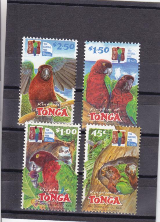 TONGA   ТОНГА   Фауна  Птицы  Попугаи   Серия  № 1639-42  Сост**