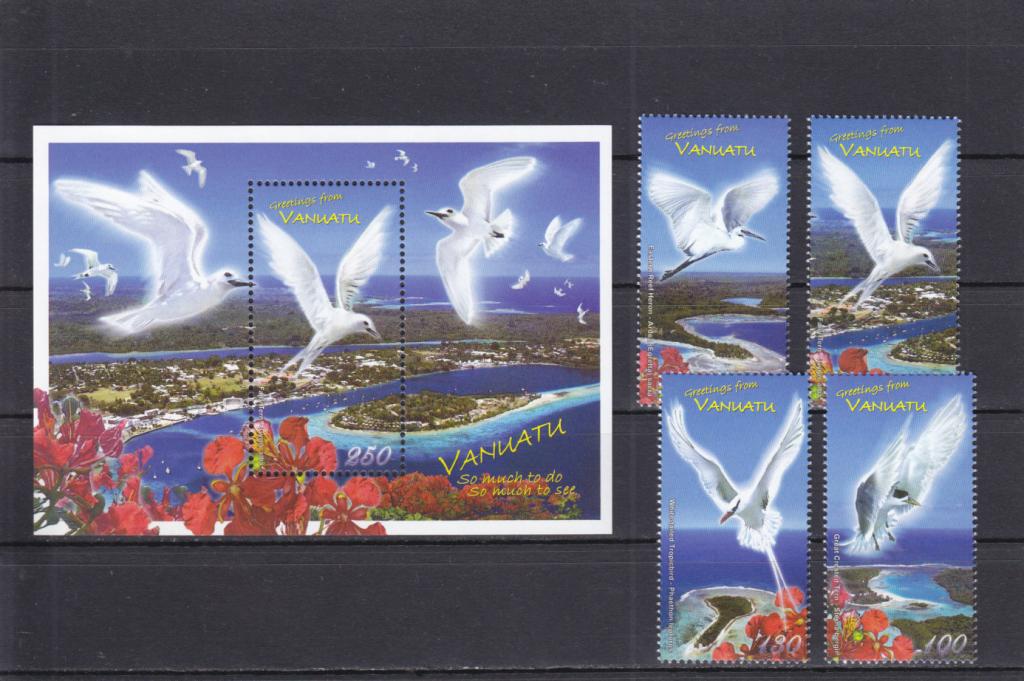 VANUATU  ВАНУАТУ  Фауна  Птицы  Блок + Серия  Сост** MNH