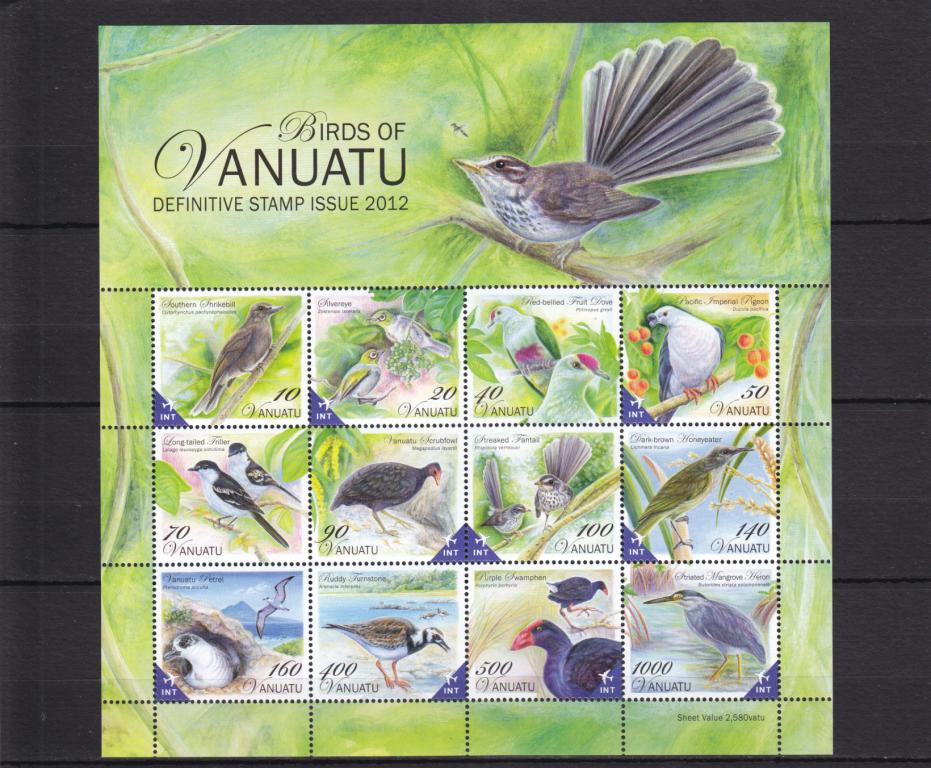 VANUATU  ВАНУАТУ  Фауна  Птицы   Лист  Сост**