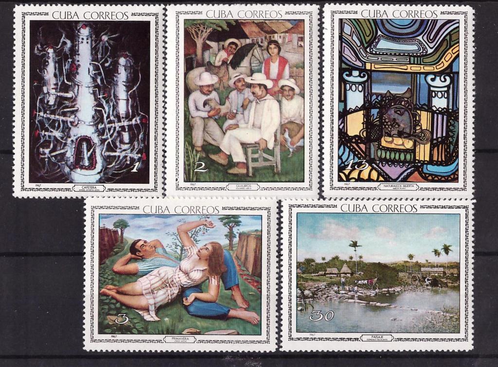 Куба, 1967, № 1272-1276, € 9, MNH, полн. живопись