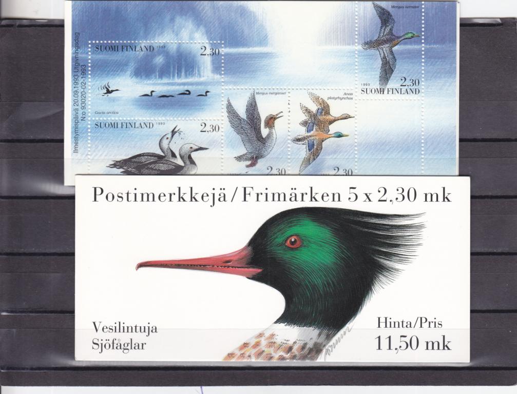 FINLAND  ФИНЛЯНДИЯ   Фауна  Птицы  Буклет 1993  Сост**