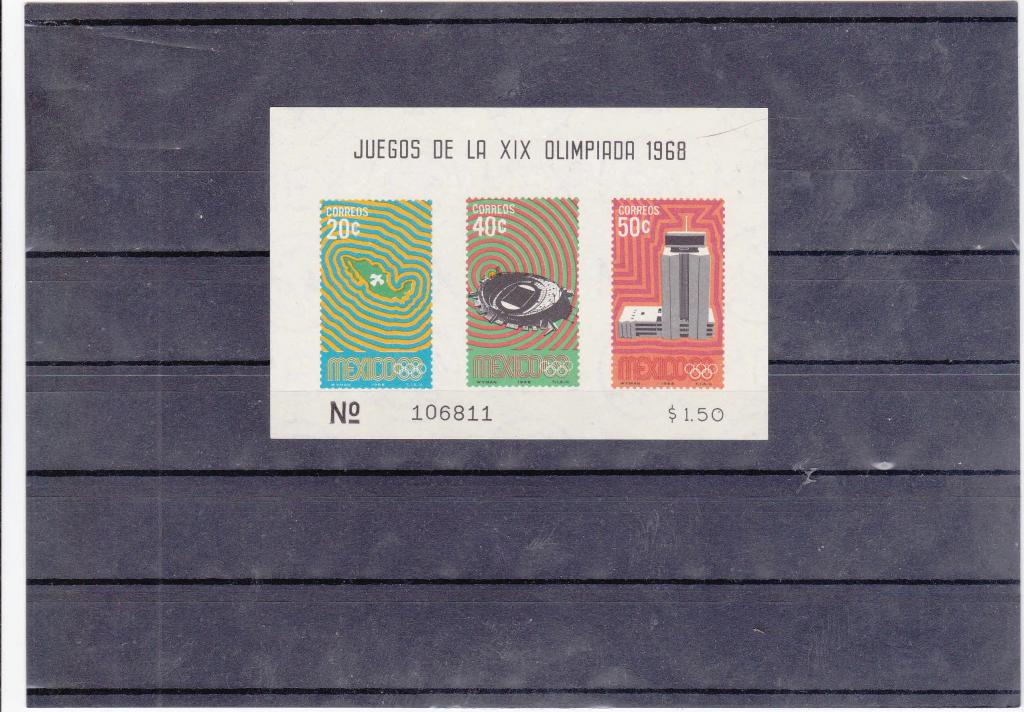 МЕКСИКА СПОРТ ОЛИМПИАДА БЛОК №15 1968 MNH**