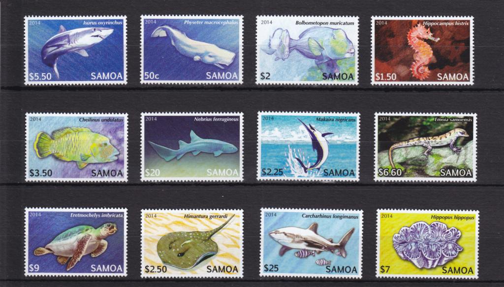 SAMOA  САМОА   Фауна моря  Рыбы  Серия  Сост**