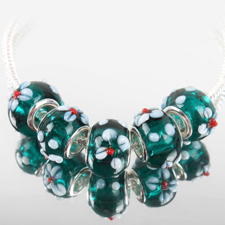 Шармы Бусины Murano Lampwork. 5 штук одним лотом