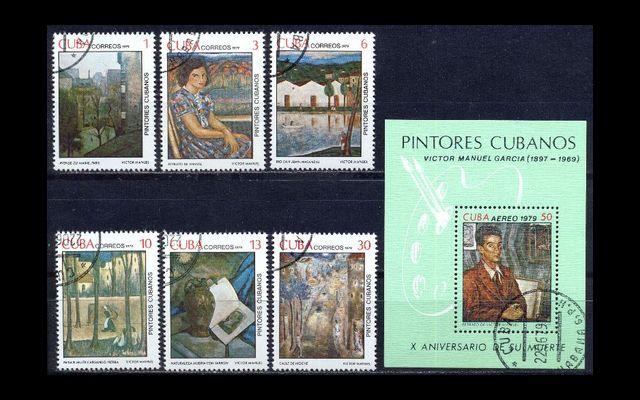 Куба 1979 Mi 2404-09 Bl60 Виктор Мануэль CTO 044/485