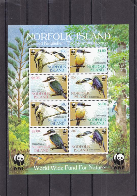 NORFOLK ISLAND  Фауна Птицы  Лист WWF  Сост**