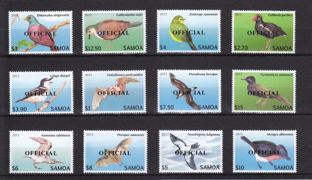 SAMOA САМОА   Фауна Птицы  Серия  Надпечатка  Сост**