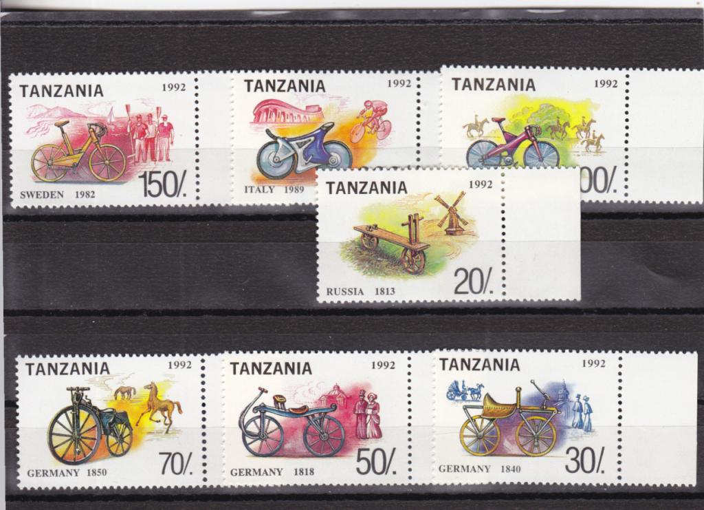TANZANIA  ТАНЗАНИЯ  Велосипеды  Серия  1992  5 Евро  Сост**