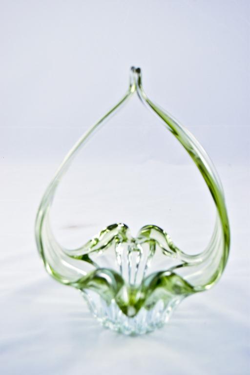 Декоративная стеклянная ваза-корзинка. Европа.  Арт. 700031