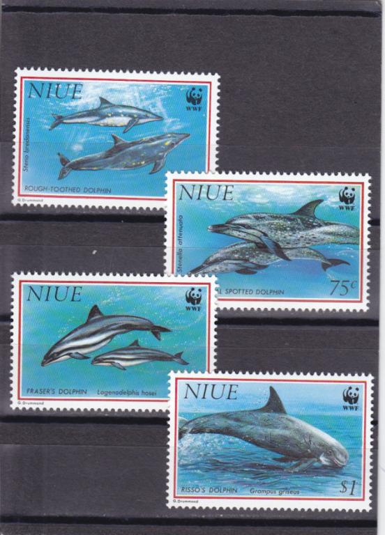 NIUE  НИУЭ    Фауна моря  Дельфины  Серия  WWF   Сост**