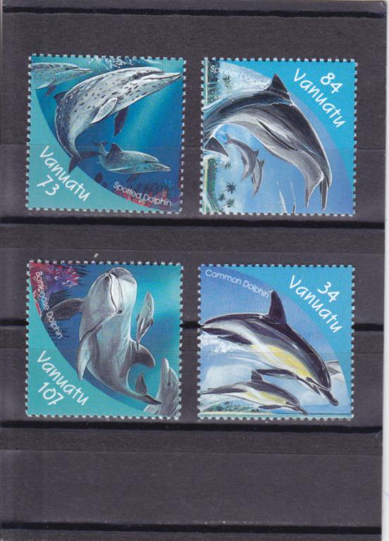 VANUATU ВАНУАТУ  Фауна моря  Дельфины   Серия   Сост**